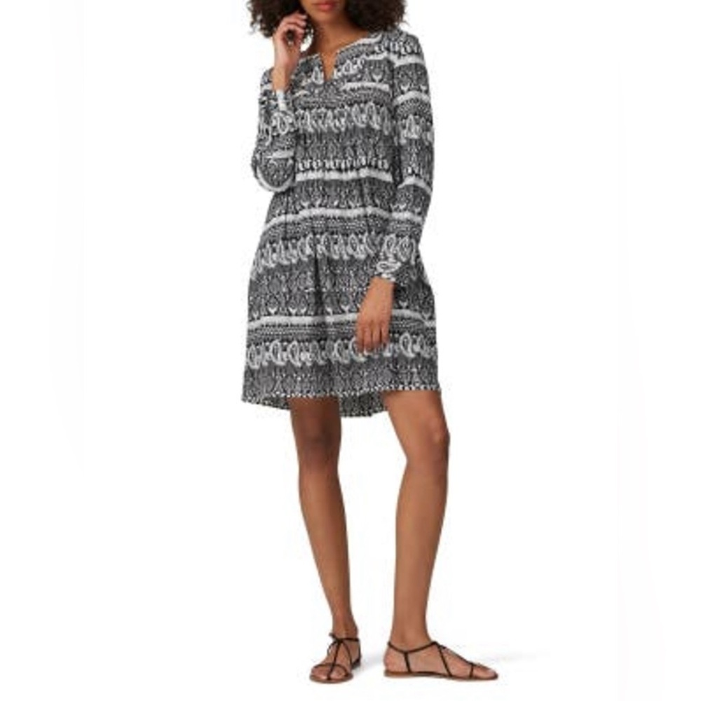 Thakoon Collective Black and White Paisley Patterned Mini Dress Size 4